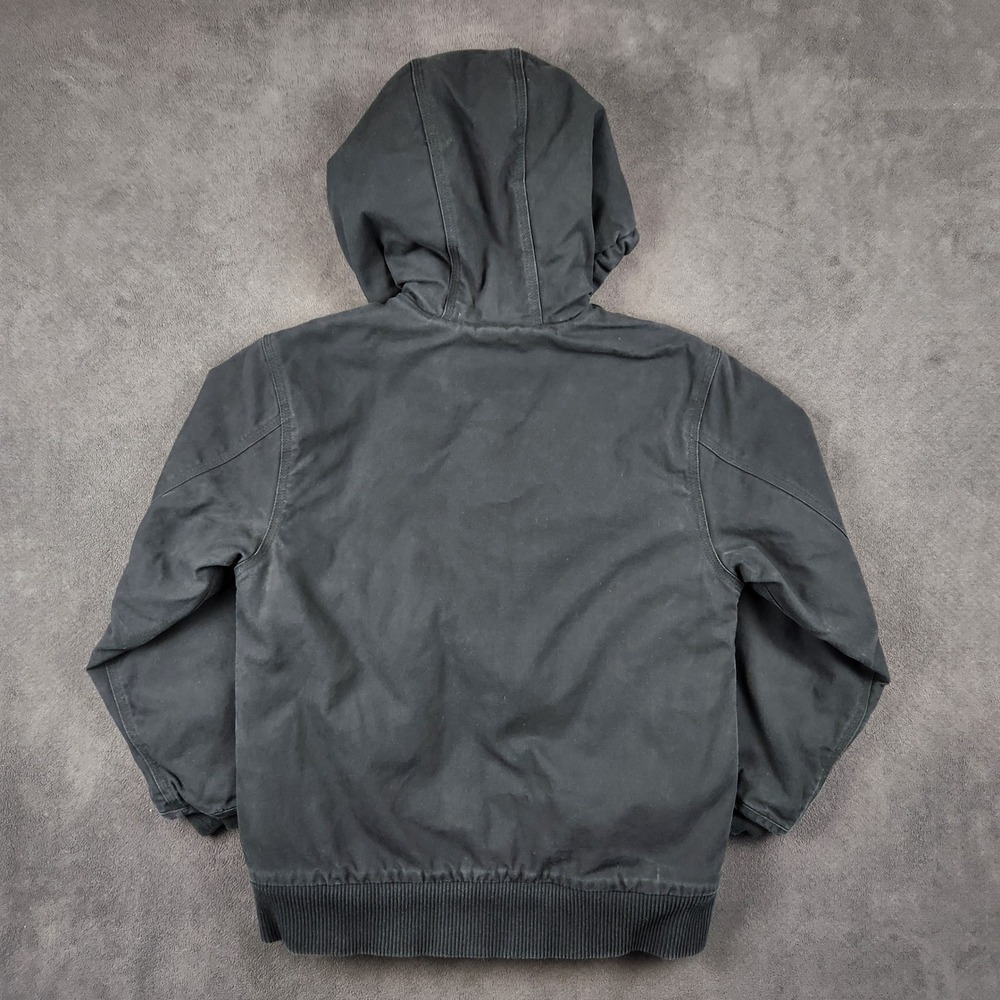 Carhartt Flannel Quilt Lined Active Jacket‎ Youth Medium 10 12 Black OJ8545-B - Picture 2 of 9